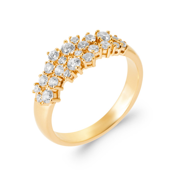 Bague plaqué Or 750 oxyde(s) de zirconium