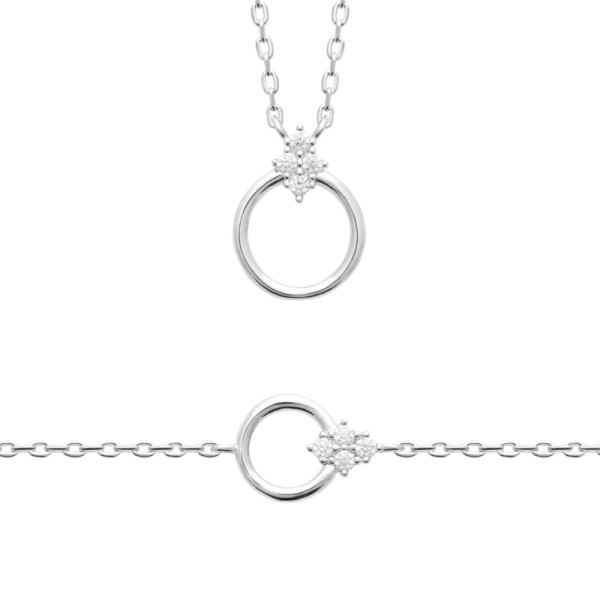 Bracelet argent 925 rhodié oxyde(s) de zirconium 
