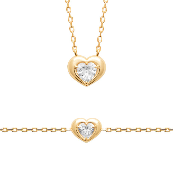 Collier plaqué Or 750 oxyde(s) de zirconium 