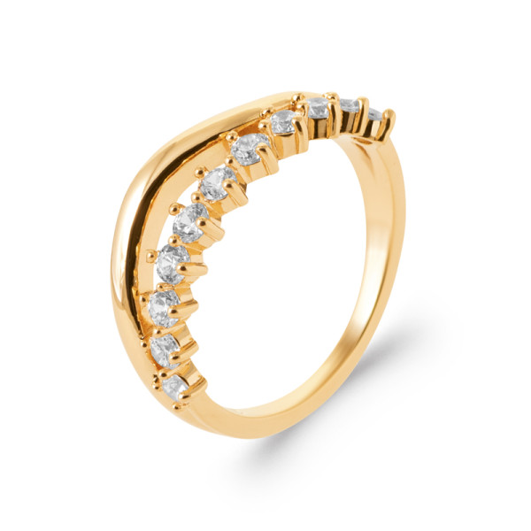 Bague plaqué Or 750 oxyde(s) de zirconium 