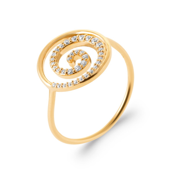 Bague plaqué Or 750 oxyde(s) de zirconium 