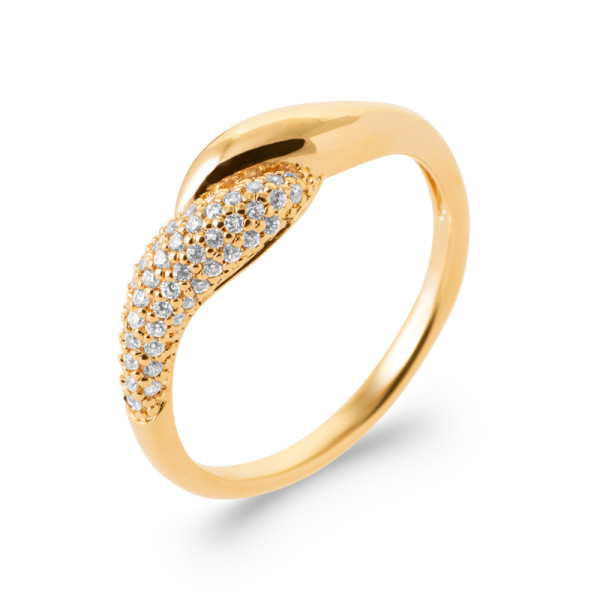 Bague plaqué Or 750 oxyde(s) de zirconium 