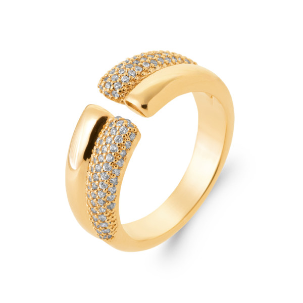 Bague plaqué Or 750 oxyde(s) de zirconium 