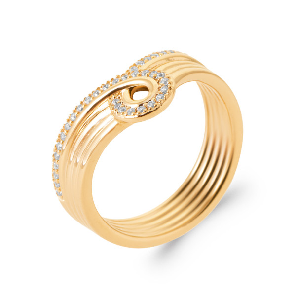 Bague plaqué Or 750 oxyde(s) de zirconium 