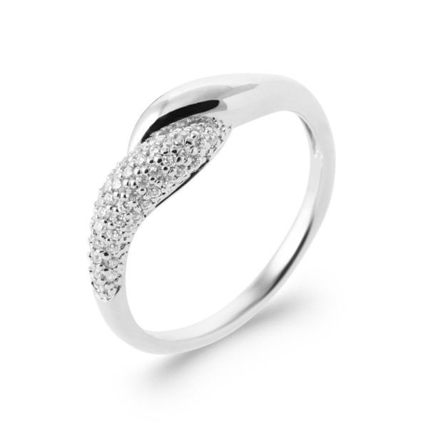 Bague argent 925 rhodié oxyde(s) de zirconium 