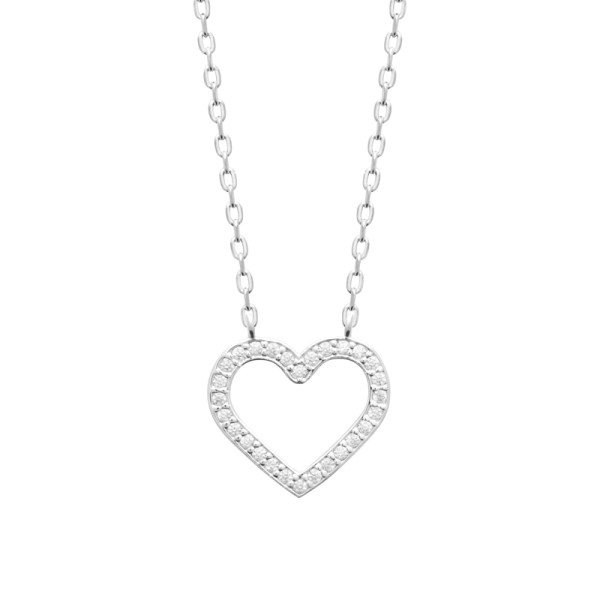 Collier argent 925 rhodié oxyde(s) de zirconium 