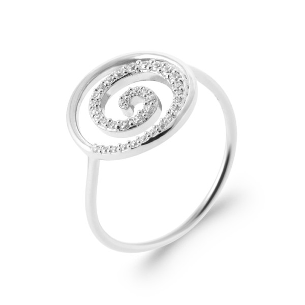 Bague argent 925 rhodié oxyde(s) de zirconium 