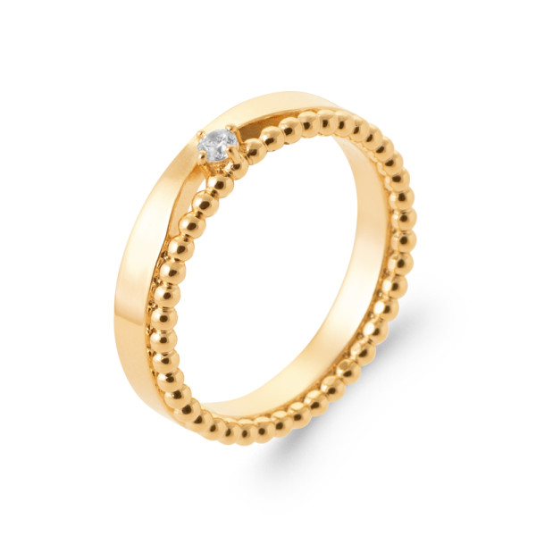 Bague plaqué Or 750 oxyde(s) de zirconium 
