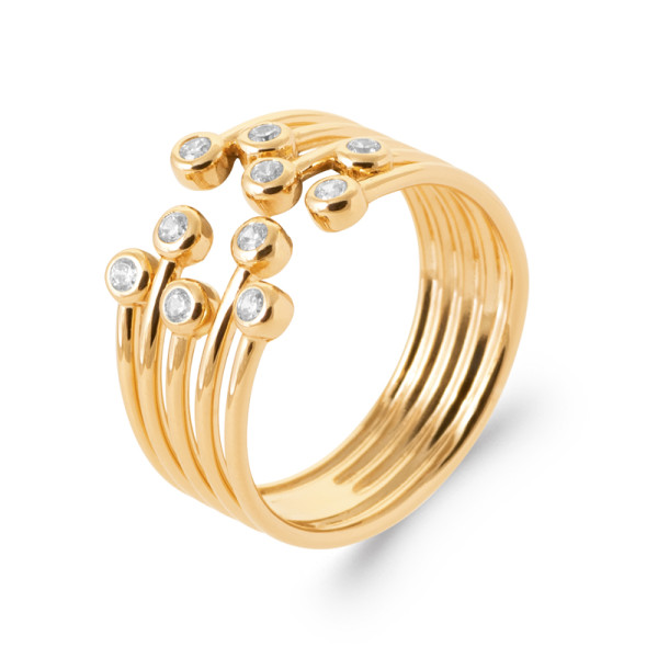 Bague plaqué Or 750 oxyde(s) de zirconium 