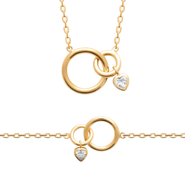 Collier plaqué Or 750 oxyde(s) de zirconium 