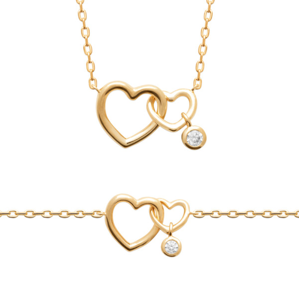 Collier plaqué Or 750 oxyde(s) de zirconium 