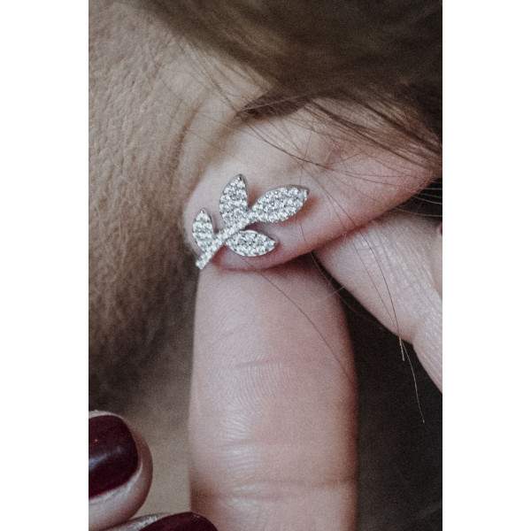 Boucles d'oreilles florella argent Oxydes de Zirconium 15x10mm