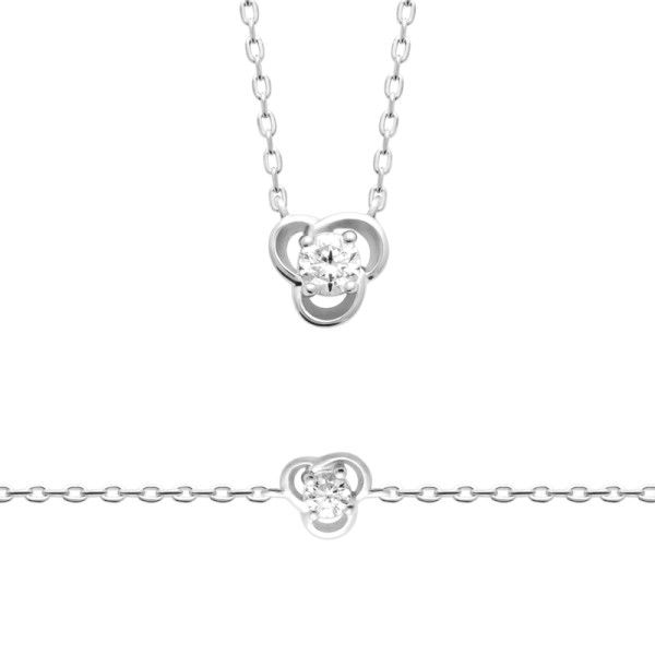 Collier argent 925 rhodié oxyde(s) de zirconium 