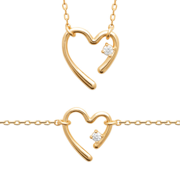 Collier plaqué Or 750 oxyde(s) de zirconium 