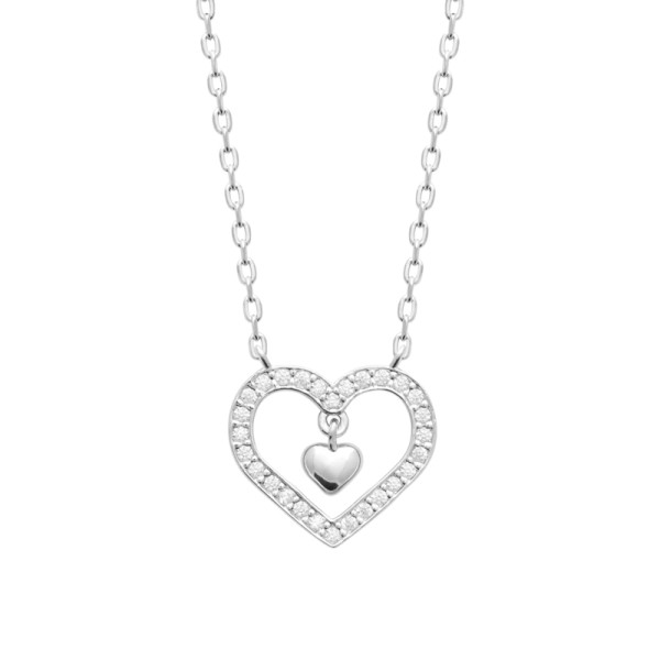 Collier argent 925 rhodié oxyde(s) de zirconium 