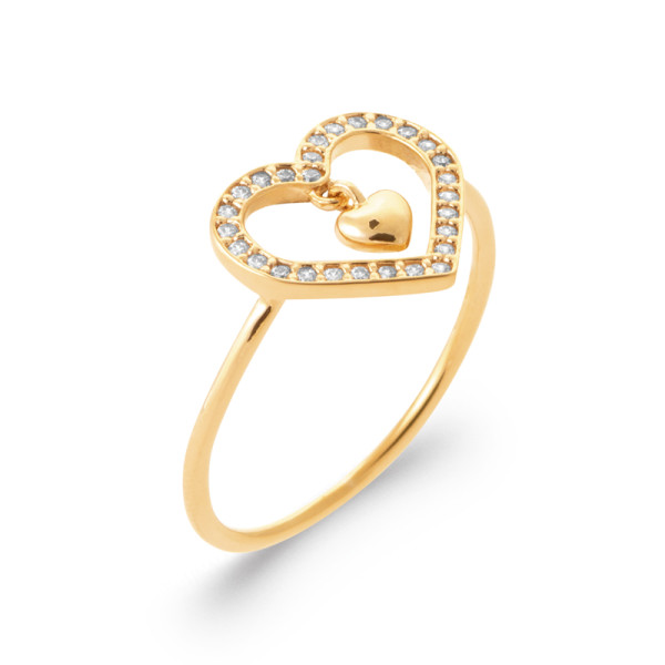 Bague plaqué Or 750 oxyde(s) de zirconium 