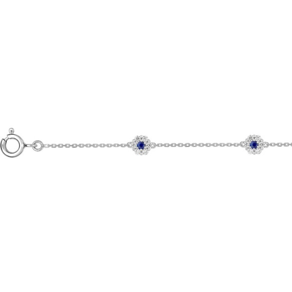 Bracelet saphir oxyde(s) de zirconium Or Blanc 375