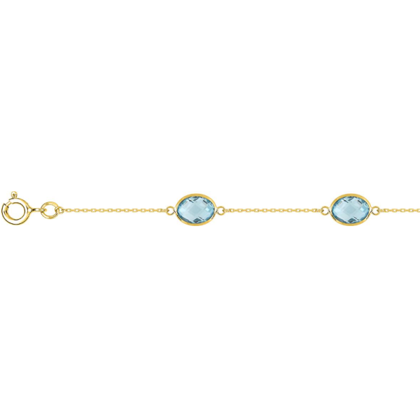 Bracelet oxyde(s) de zirconium topaze bleue traitée Or Jaune 375