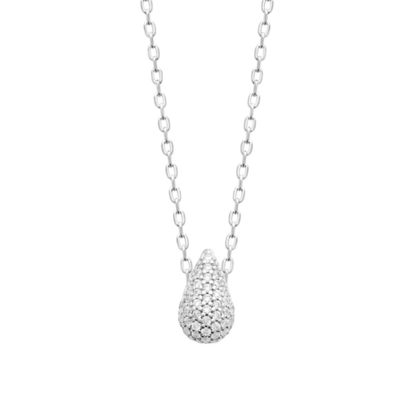 Collier argent 925 rhodié oxyde(s) de zirconium 