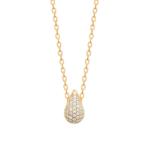 Collier plaqué Or 750 oxyde(s) de zirconium 