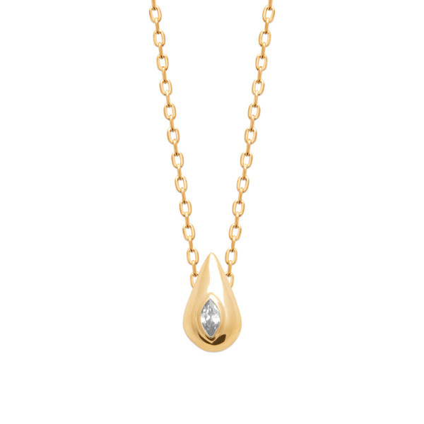 Collier plaqué Or 750 oxyde(s) de zirconium 