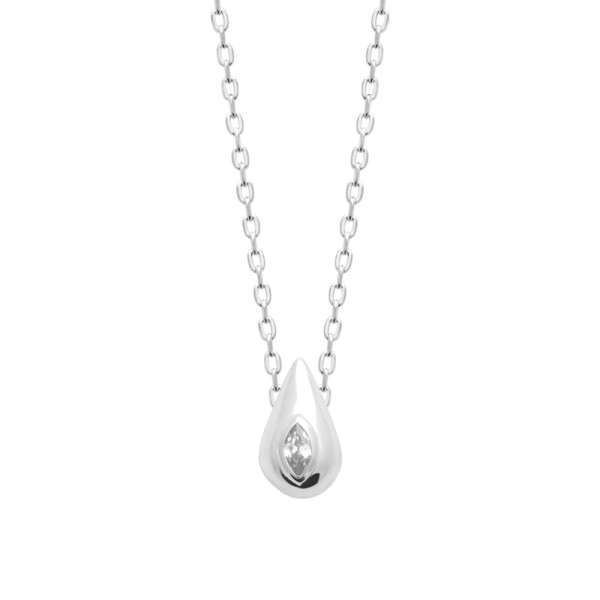 Collier argent 925 rhodié oxyde(s) de zirconium 