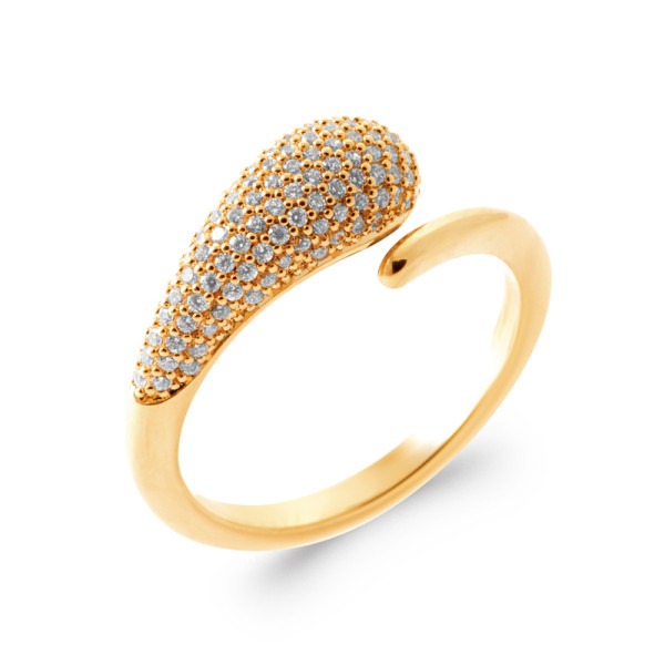 Bague plaqué Or 750 oxyde(s) de zirconium 