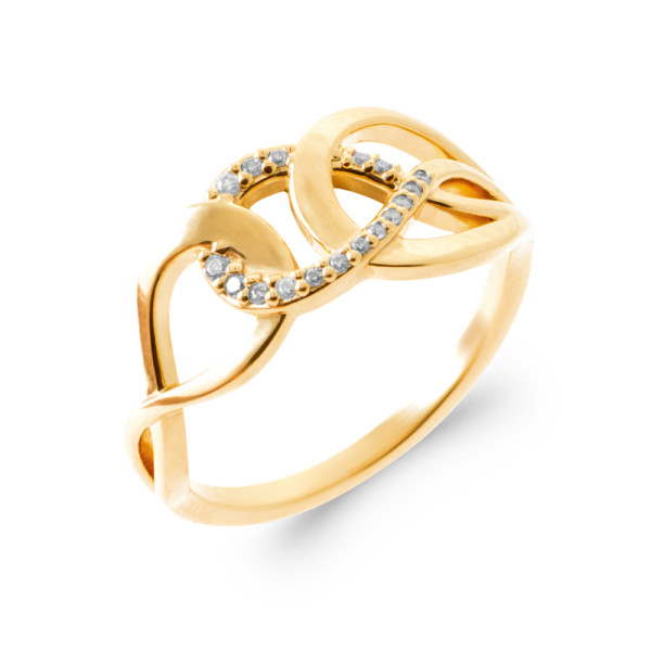 Bague plaqué Or 750 oxyde(s) de zirconium 