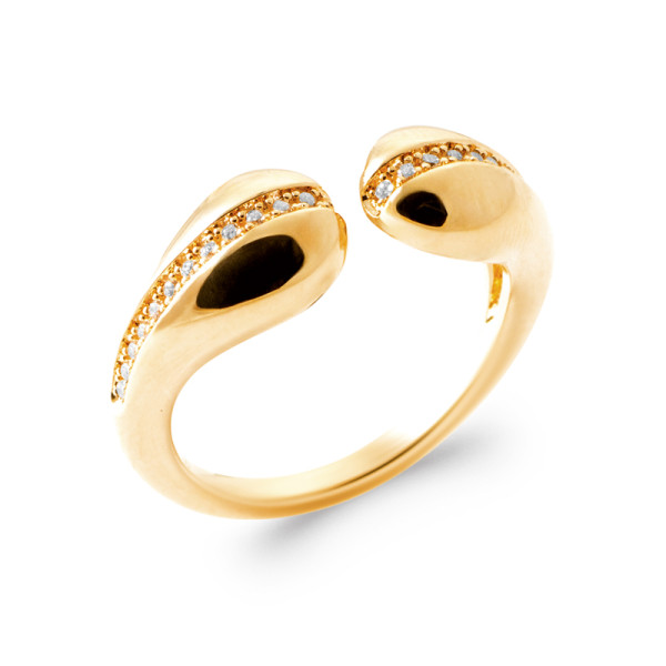 Bague plaqué Or 750 oxyde(s) de zirconium 
