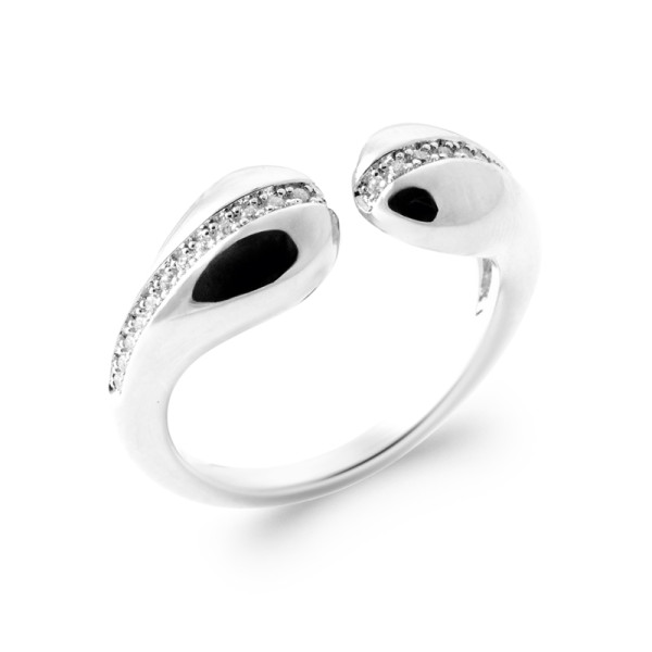 Bague argent 925 rhodié oxyde(s) de zirconium 