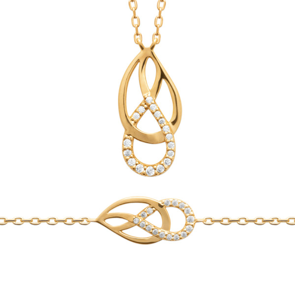 Collier plaqué Or 750 oxyde(s) de zirconium 