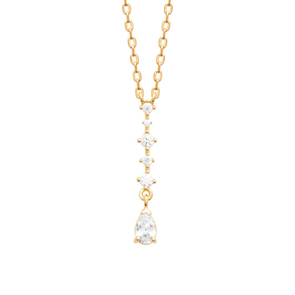 Collier plaqué Or 750 oxyde(s) de zirconium 