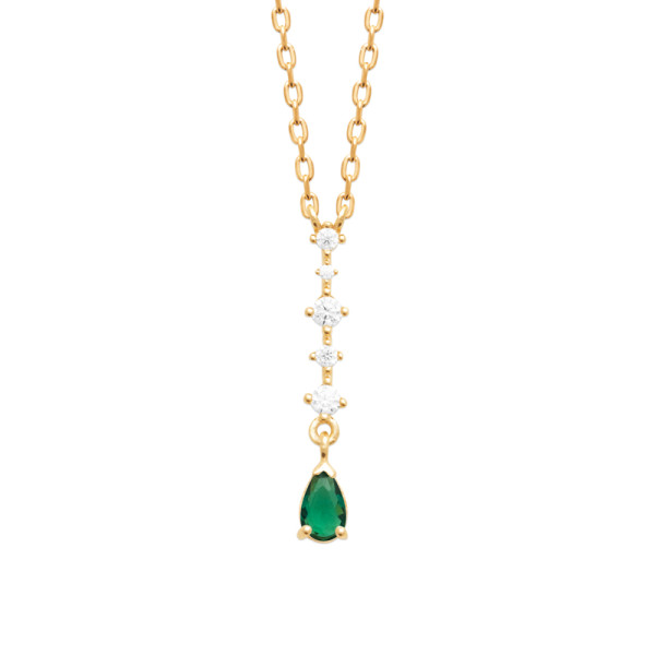 Collier plaqué Or 750 oxyde(s) de zirconium pierre(s) synthétique(s)