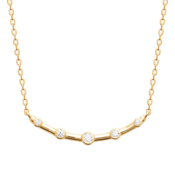 Collier plaqué Or 750 oxyde(s) de zirconium 