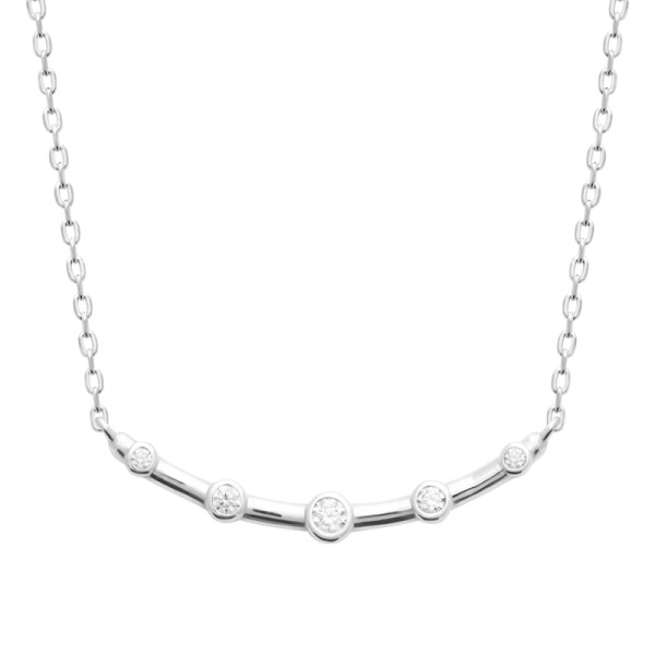 Collier argent 925 rhodié oxyde(s) de zirconium 