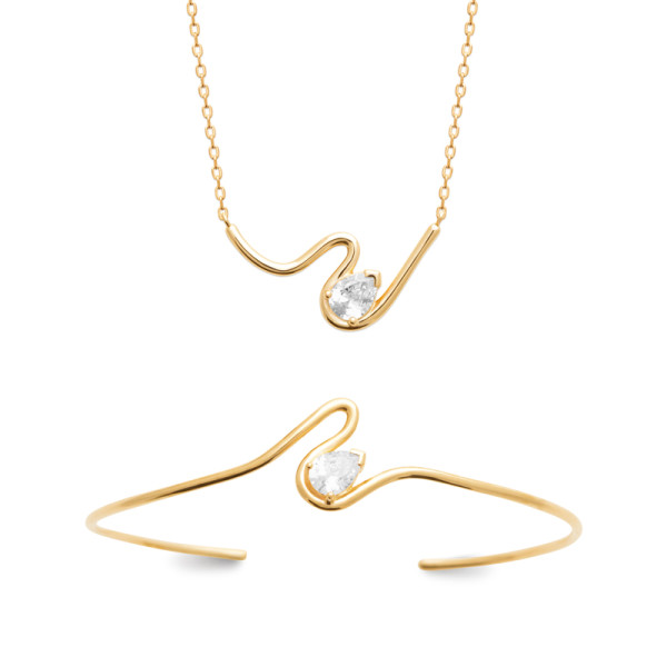 Collier plaqué Or 750 oxyde(s) de zirconium 