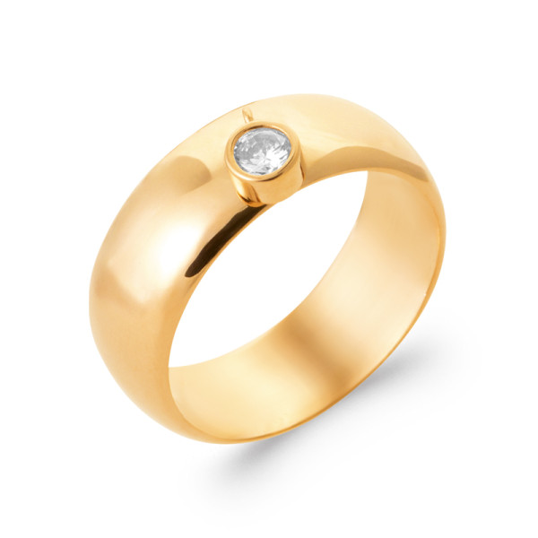 Bague plaqué Or 750 oxyde(s) de zirconium 
