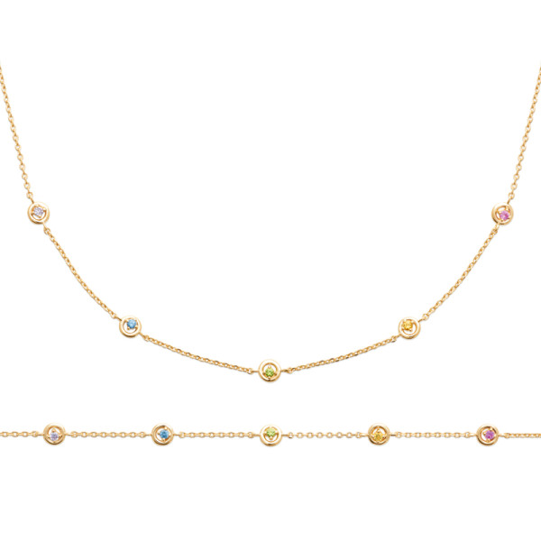 Collier plaqué Or 750 oxyde(s) de zirconium 