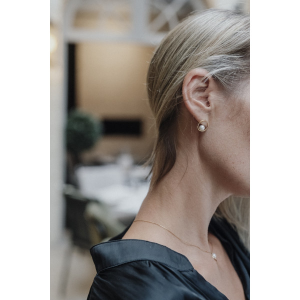Boucles d'oreilles clou perle de culture d'eau douce Or Jaune 375