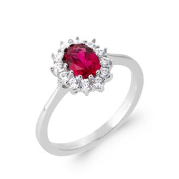 Bague rubea Argent oxydes de zirconium pierre synthétique