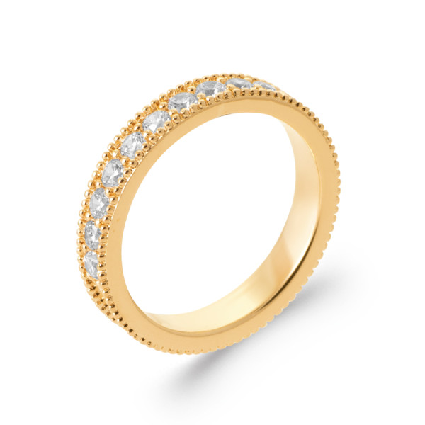 Bague plaqué Or 750 oxyde(s) de zirconium 