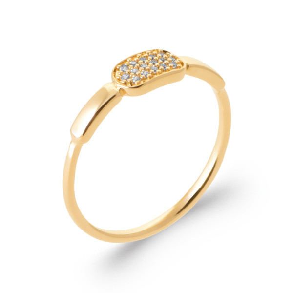 Bague plaqué Or 750 oxyde(s) de zirconium 