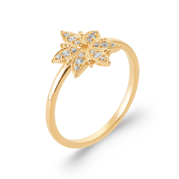 Bague plaqué Or 750 oxyde(s) de zirconium 