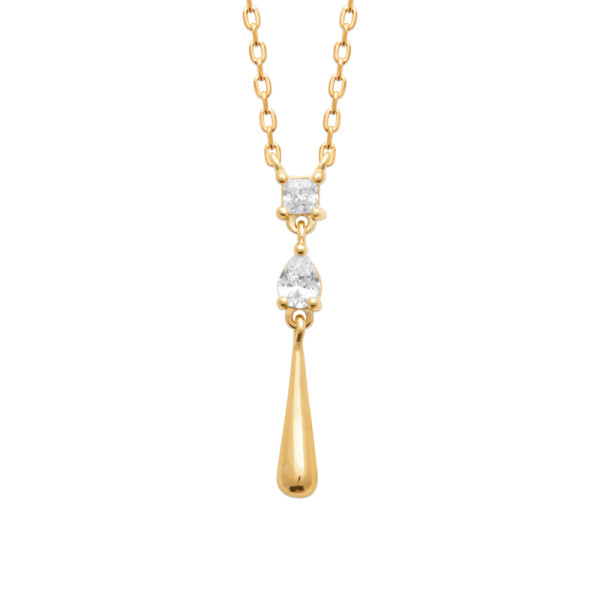 Collier plaqué Or 750 oxyde(s) de zirconium 