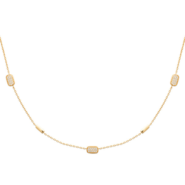 Collier plaqué Or 750 oxyde(s) de zirconium 
