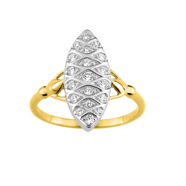 Bague oxyde(s) de zirconium Or Jaune 375