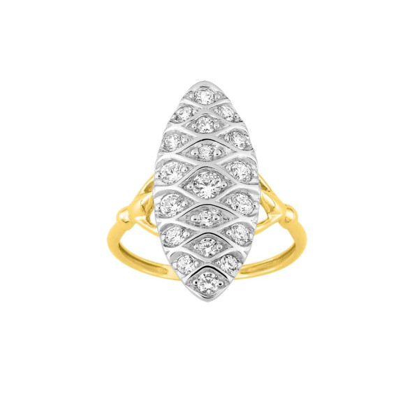 Bague oxyde(s) de zirconium Or Jaune 750 rhodiée