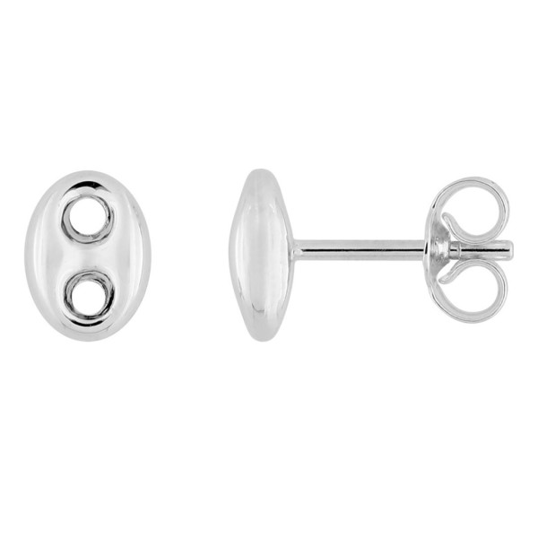 Boucles d'oreilles clou Or Blanc 750
