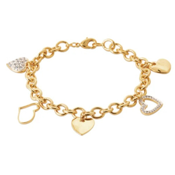 Bracelet plaqué Or 750 bicolore oxyde de zirconium