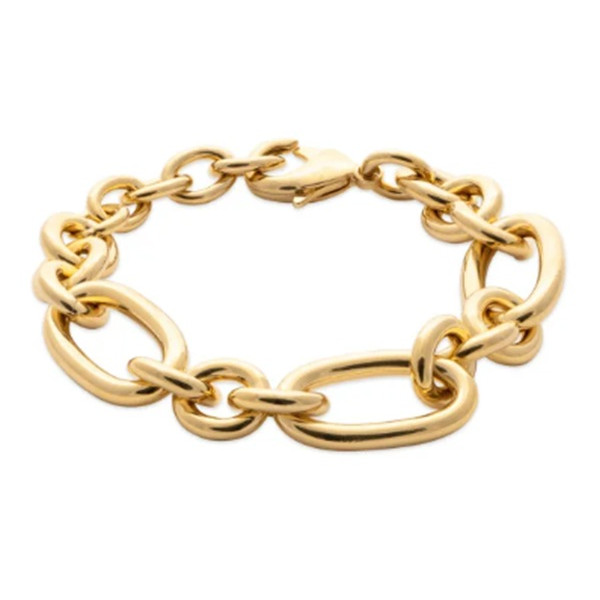 Bracelet plaqué Or fantaisie maille ovale petite et grande